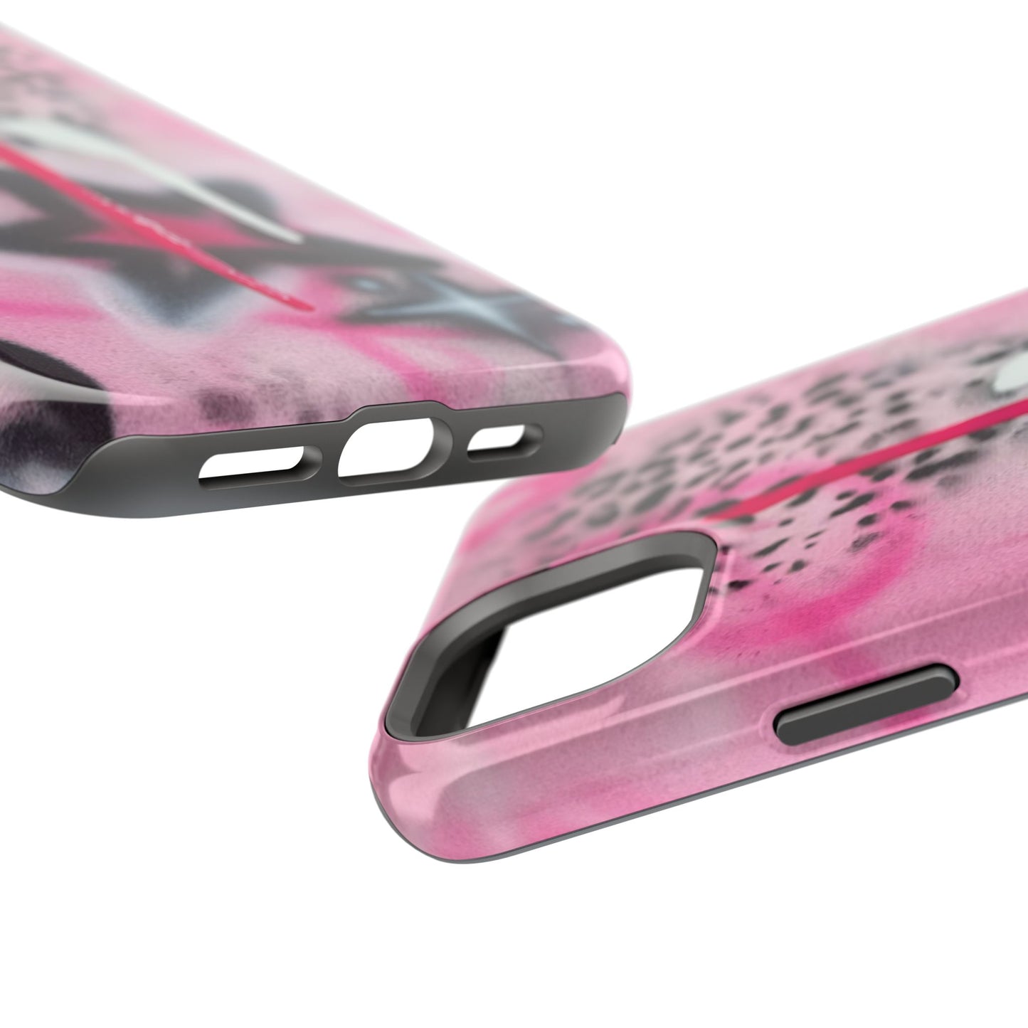 MagSafe "pink cheetah" airbrush iPhone case