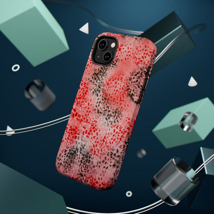 MagSafe "red cheetah" airbrush iPhone case