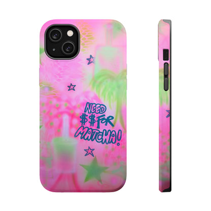 MagSafe "need $$ for matcha" airbrush iPhone case
