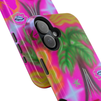 MagSafe "neon pink palms" Airbrush iPhone-Hülle