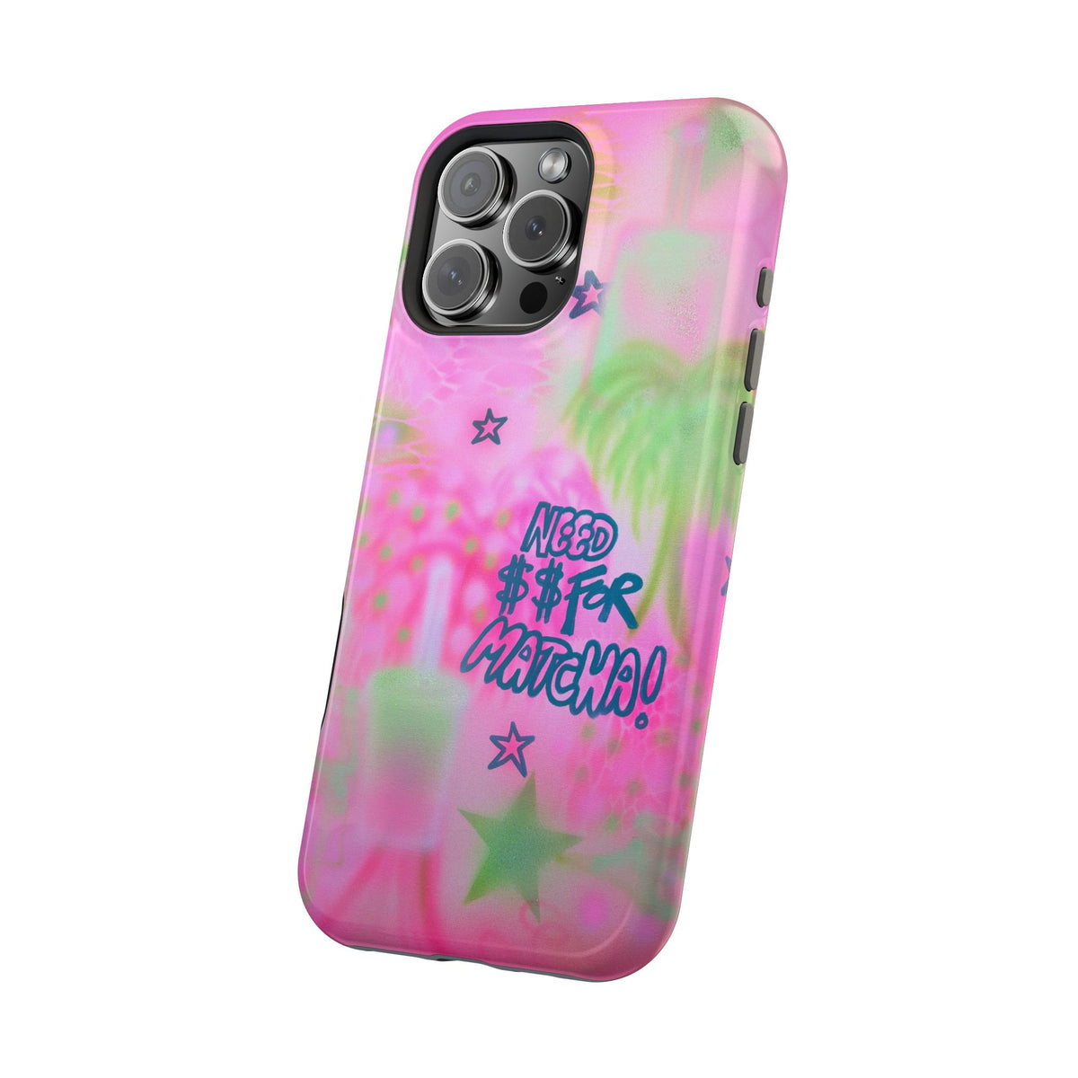 MagSafe "need $$ for matcha" airbrush iPhone case