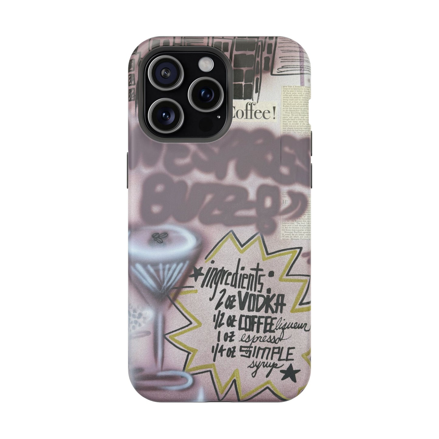 MagSafe "espresso martini" airbrush iPhone case