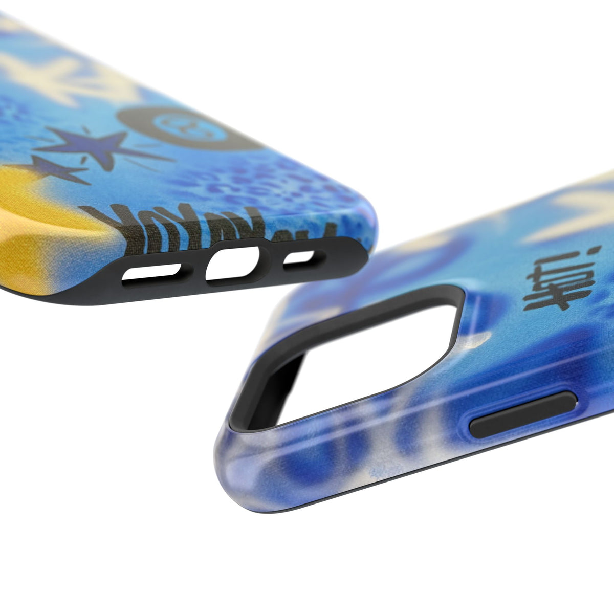 MagSafe "brilliant blues" airbrush iPhone case