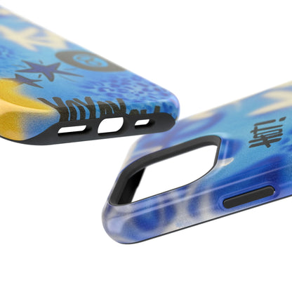 MagSafe "brilliant blues" airbrush iPhone case