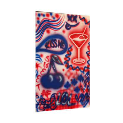 "kiss me!" airbrush rolled print