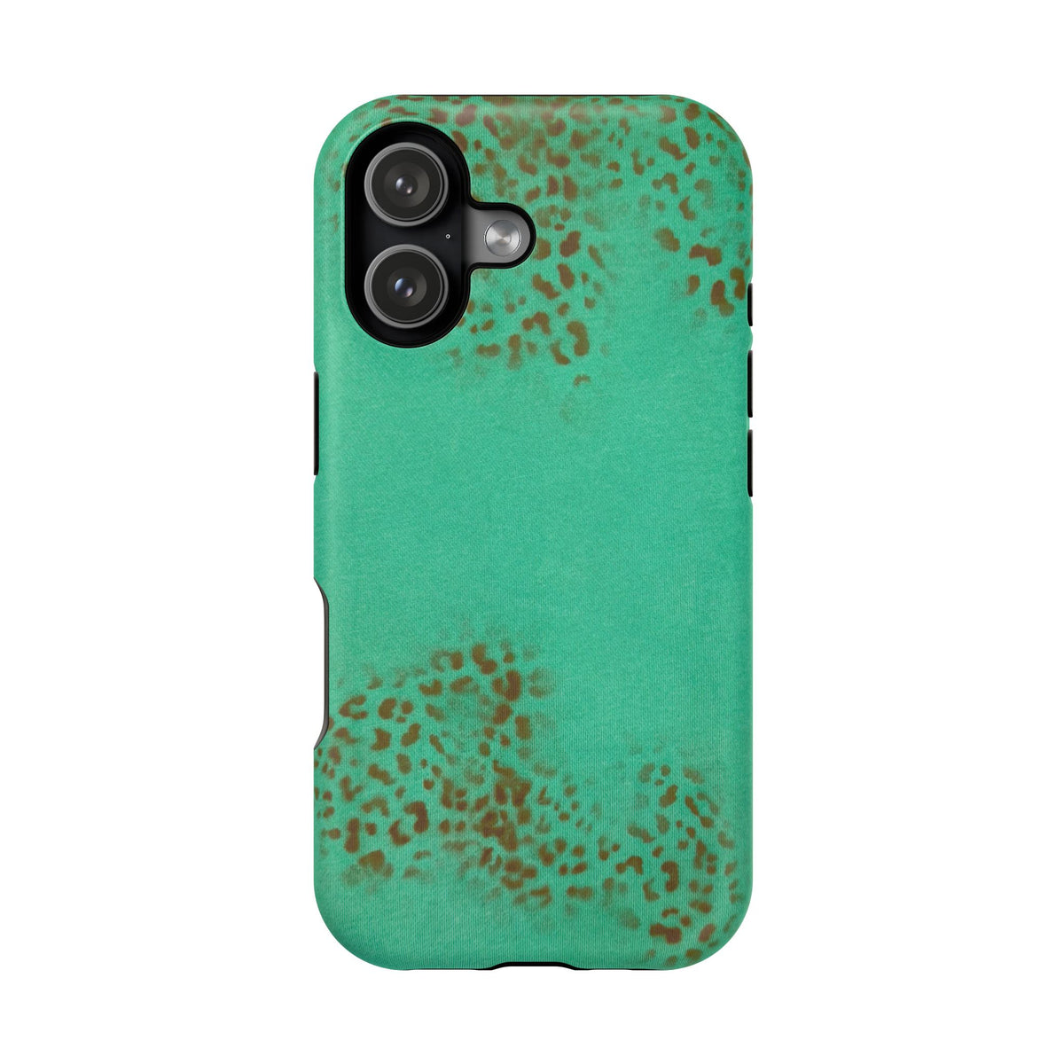 MagSafe "teal cheetah" airbrush iPhone case