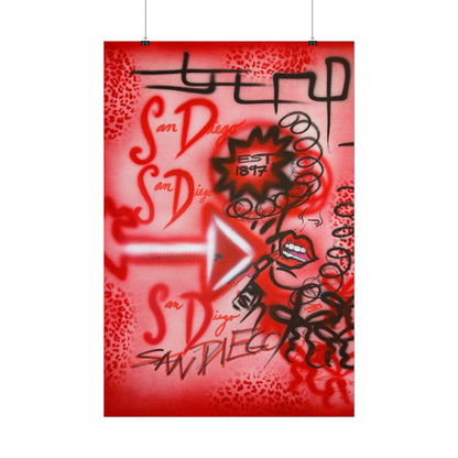 "san diego" airbrush rolled print