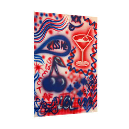 "kiss me!" airbrush rolled print