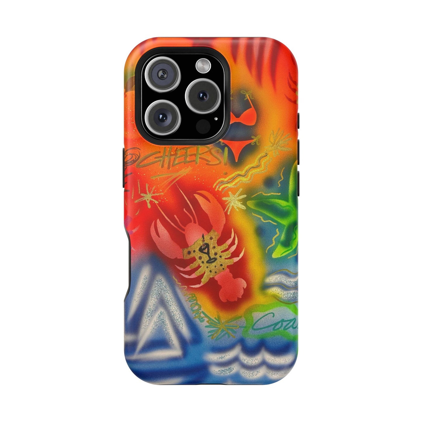 MagSafe "tipsy lobster" airbrush iPhone case
