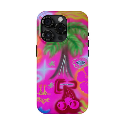 "neon pink palms" airbrush iPhone case