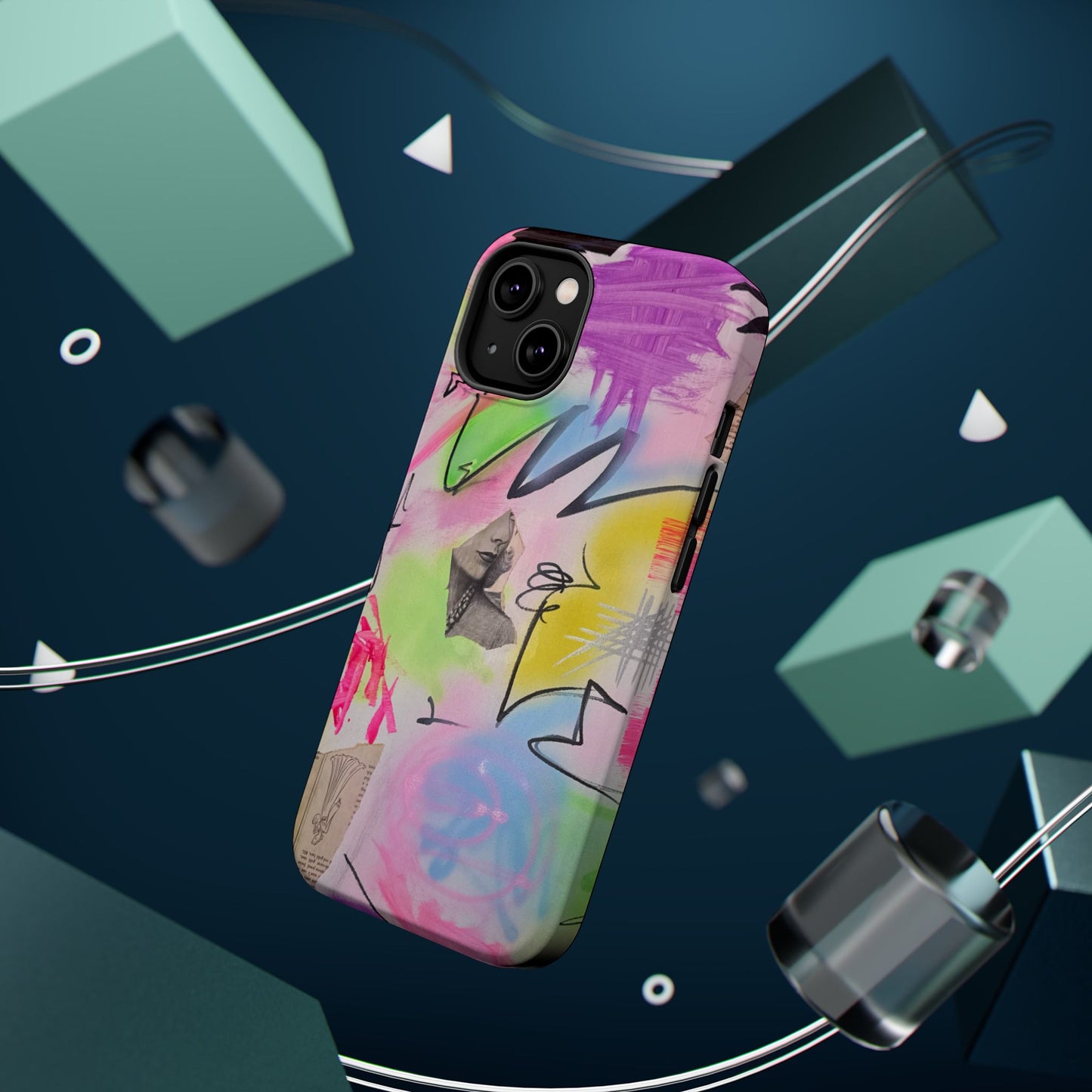 MagSafe "pastel static" airbrush iPhone case