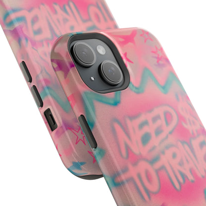 MagSafe "need $$ to travel" airbrush iPhone case