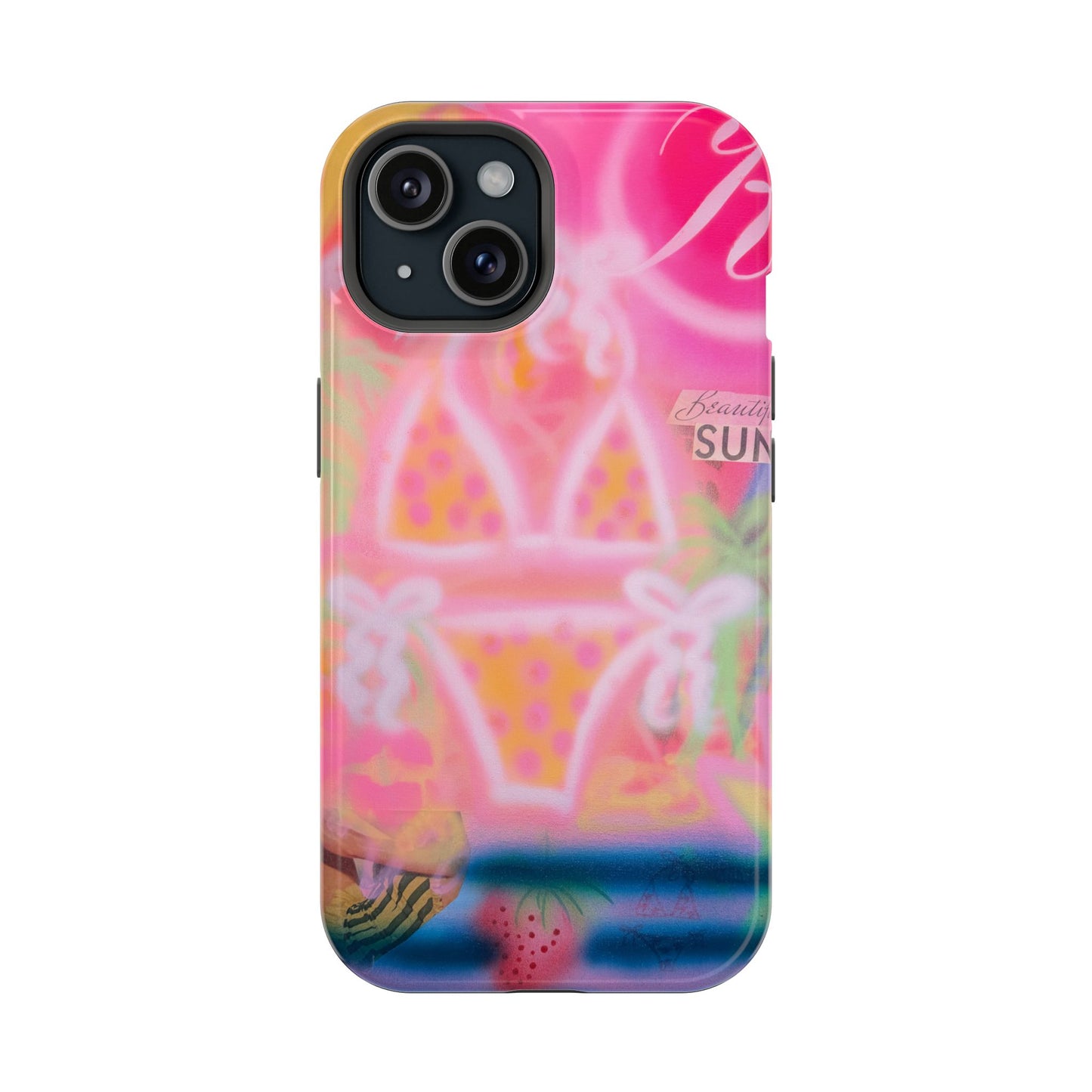 MagSafe "santa monica strawberry" airbrush iPhone case