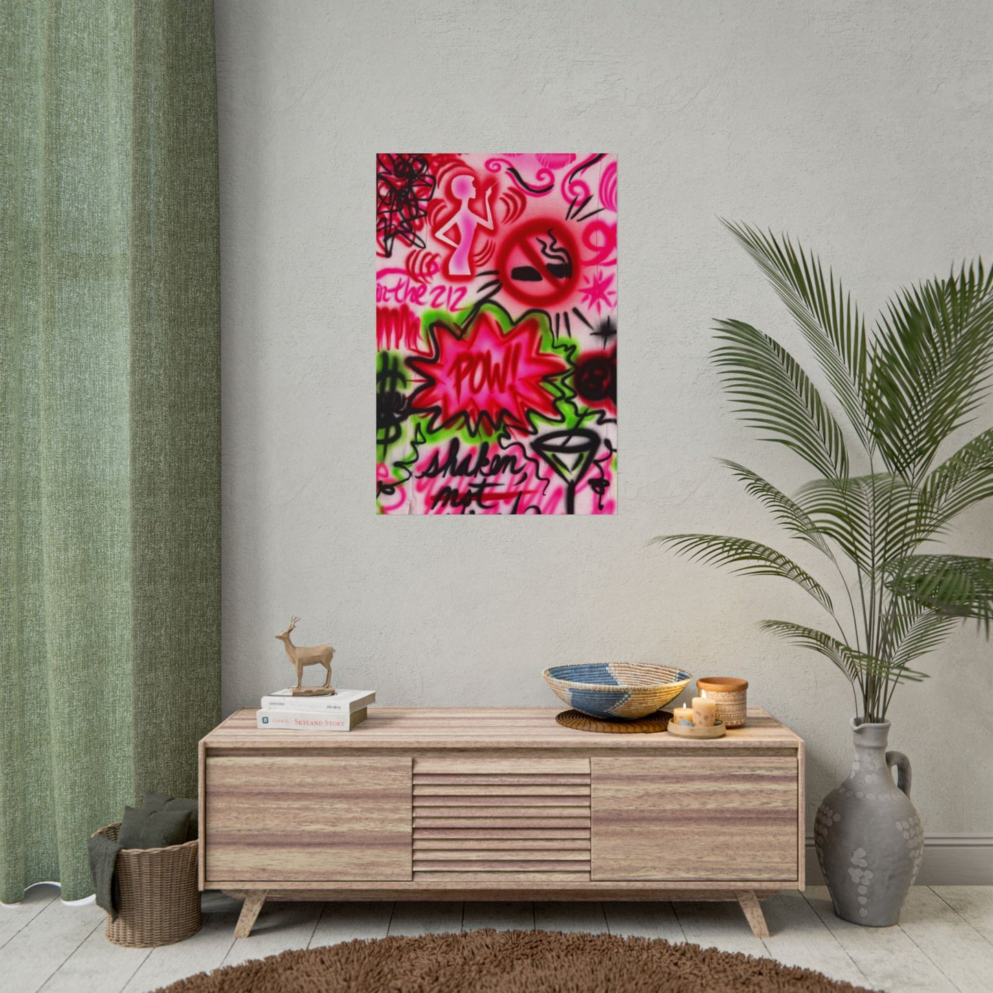 "in the 212" airbrush rolled print