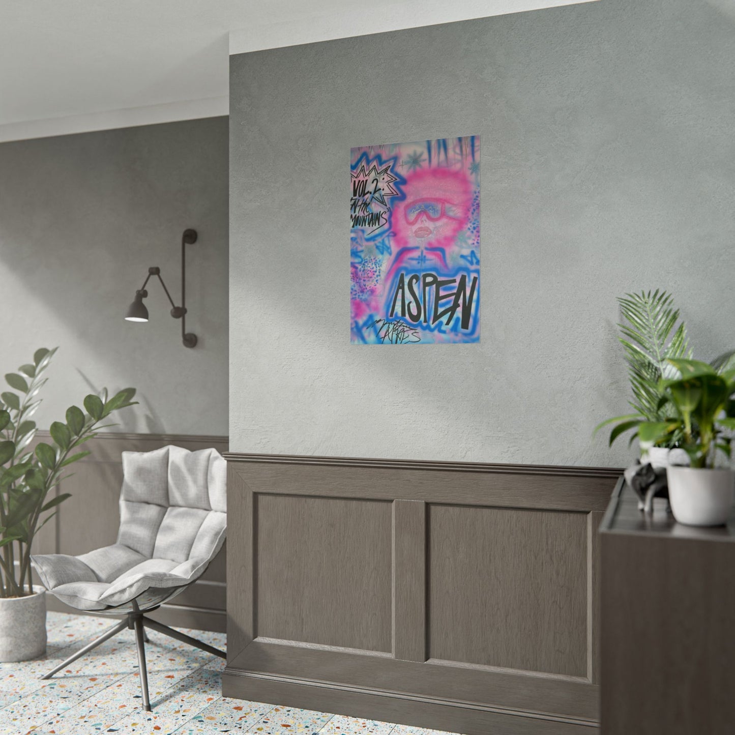 "aspen aspirations" airbrush rolled print