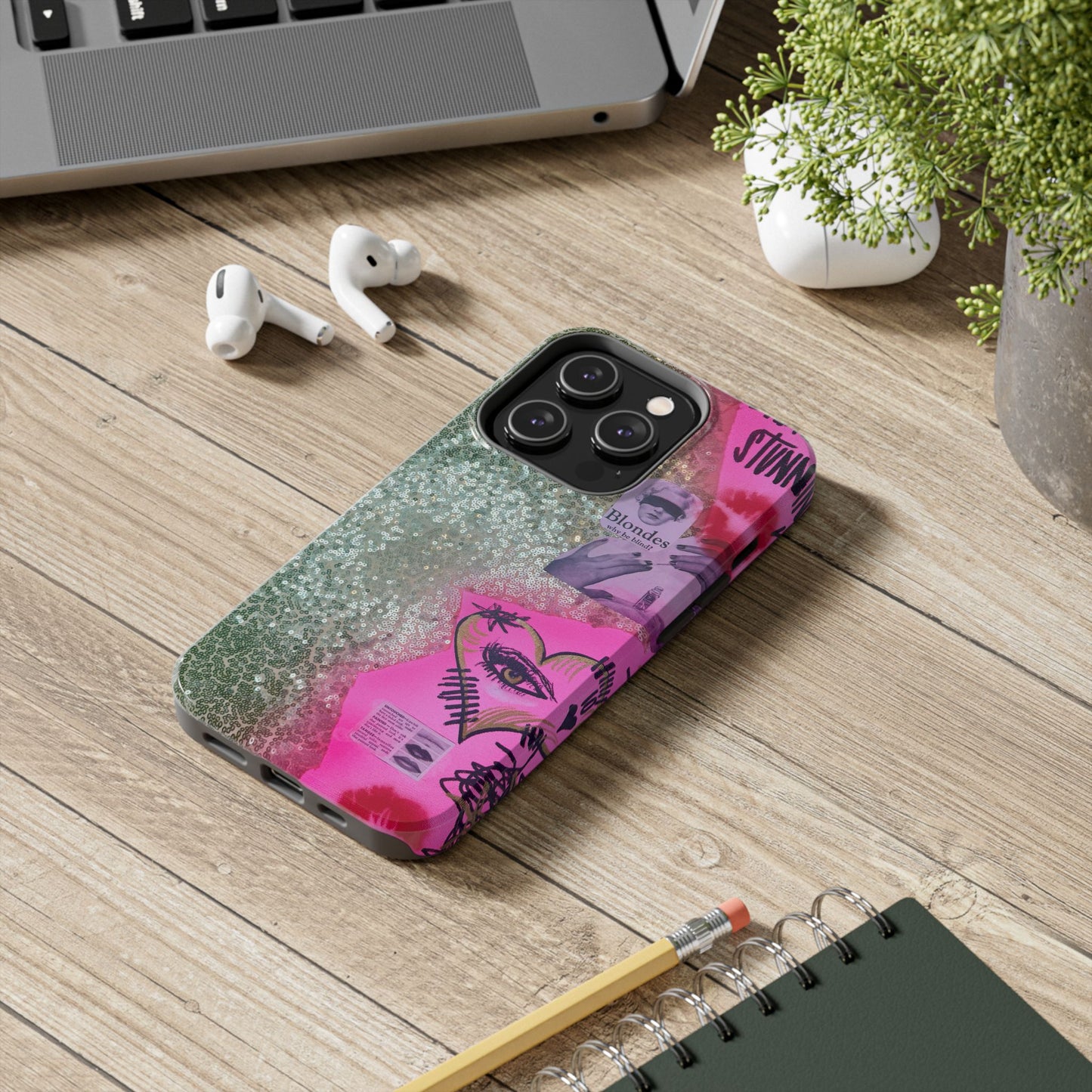 "glitter gloss" airbrush iPhone case