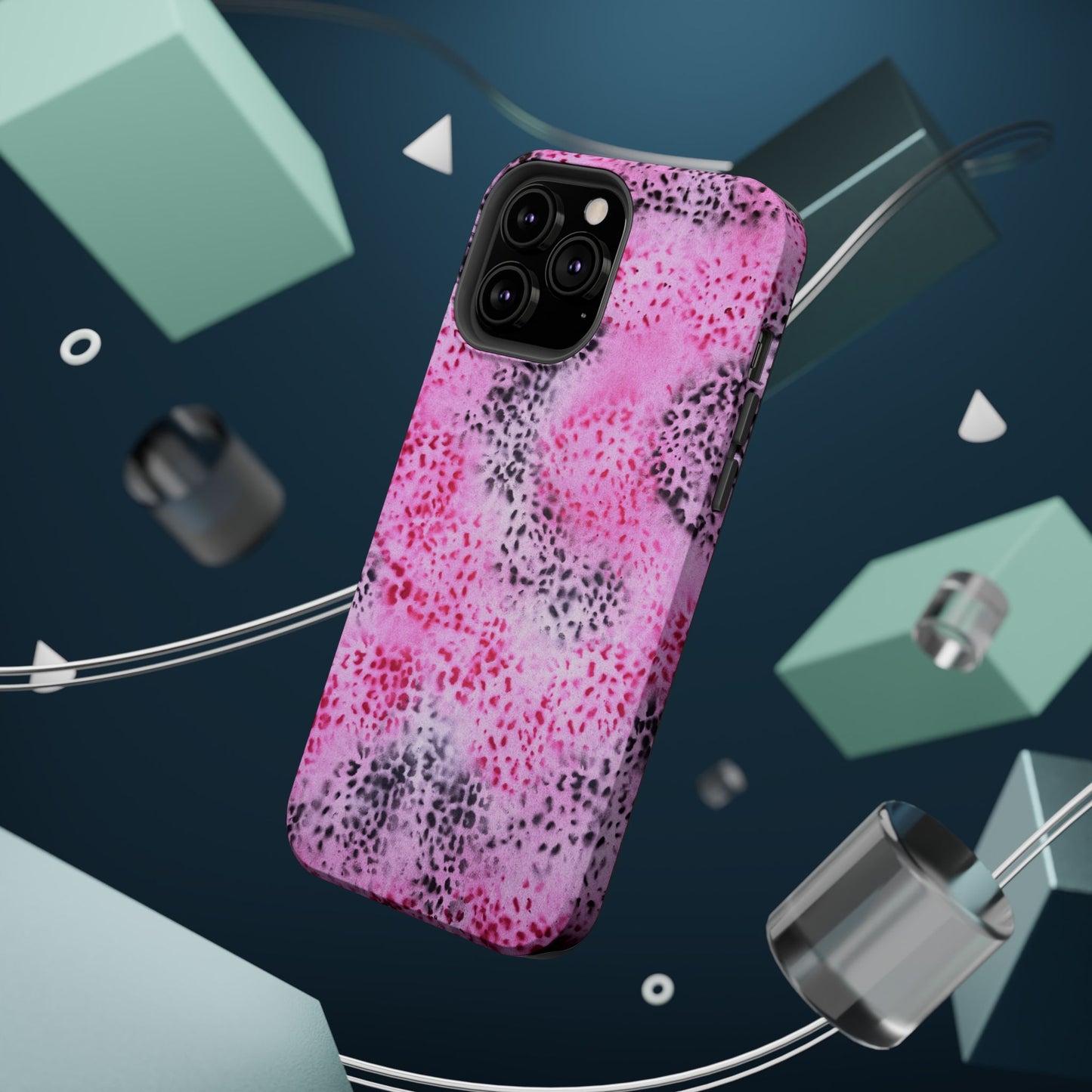 MagSafe "pink cheetah" airbrush iPhone case