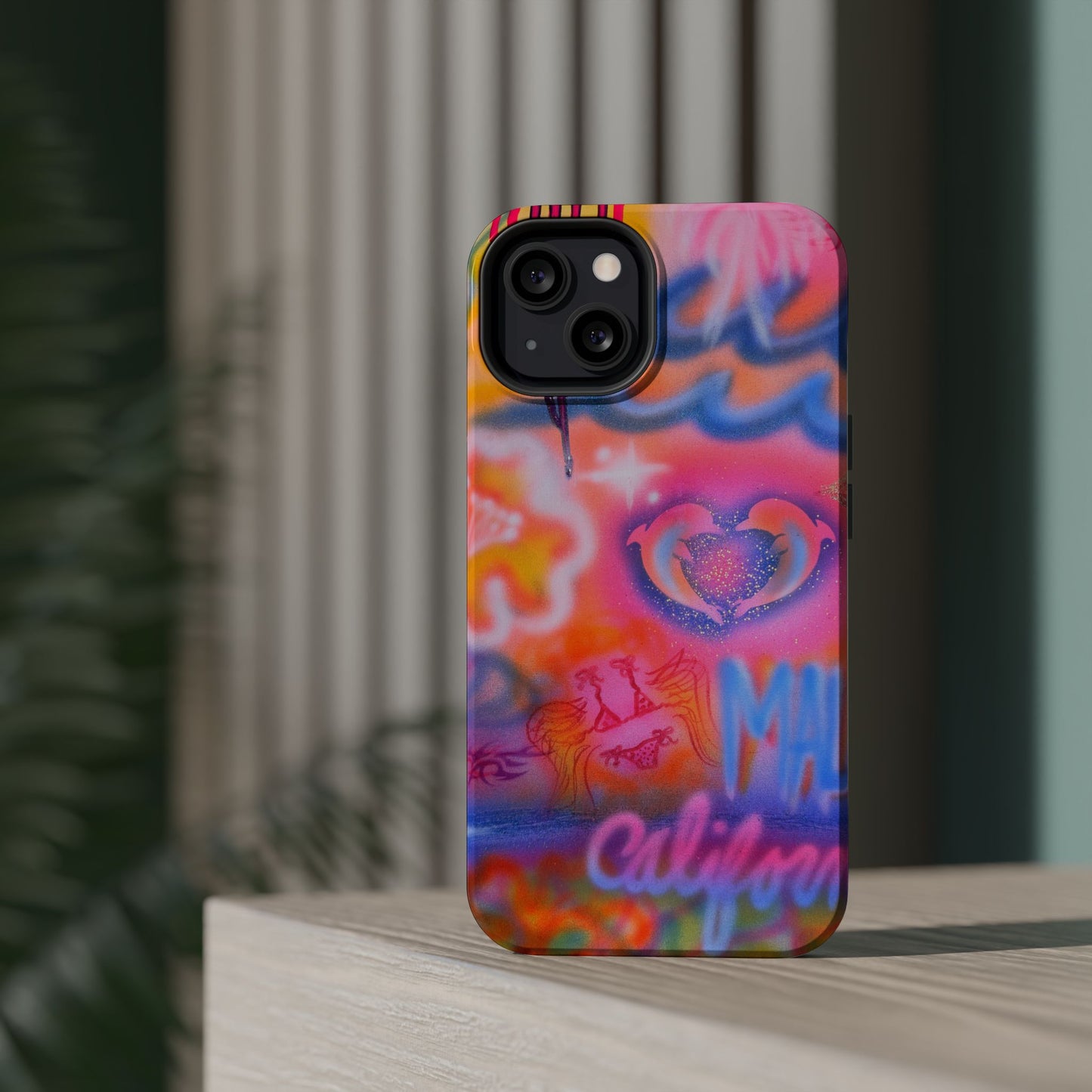 "mornings in malibu" MagSafe airbrush iPhone case