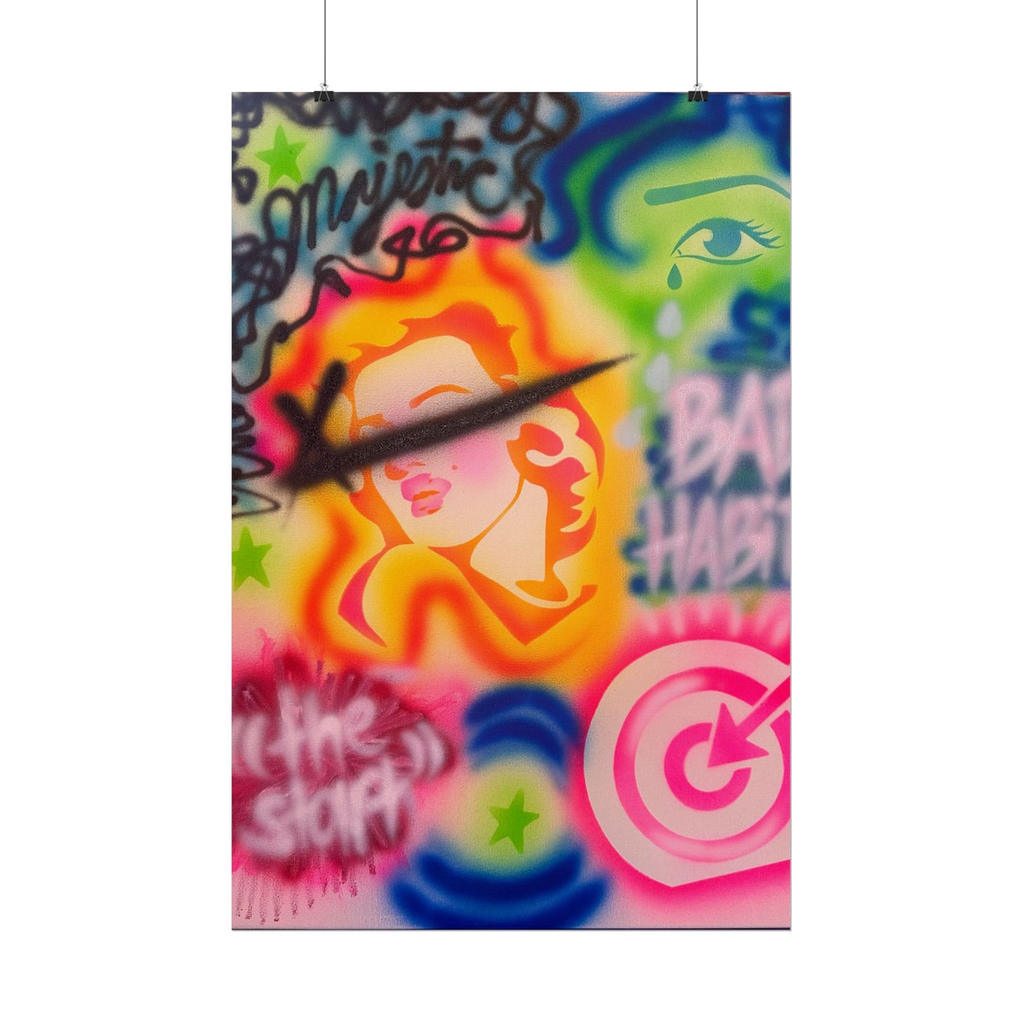 "bad habits" airbrush rolled print