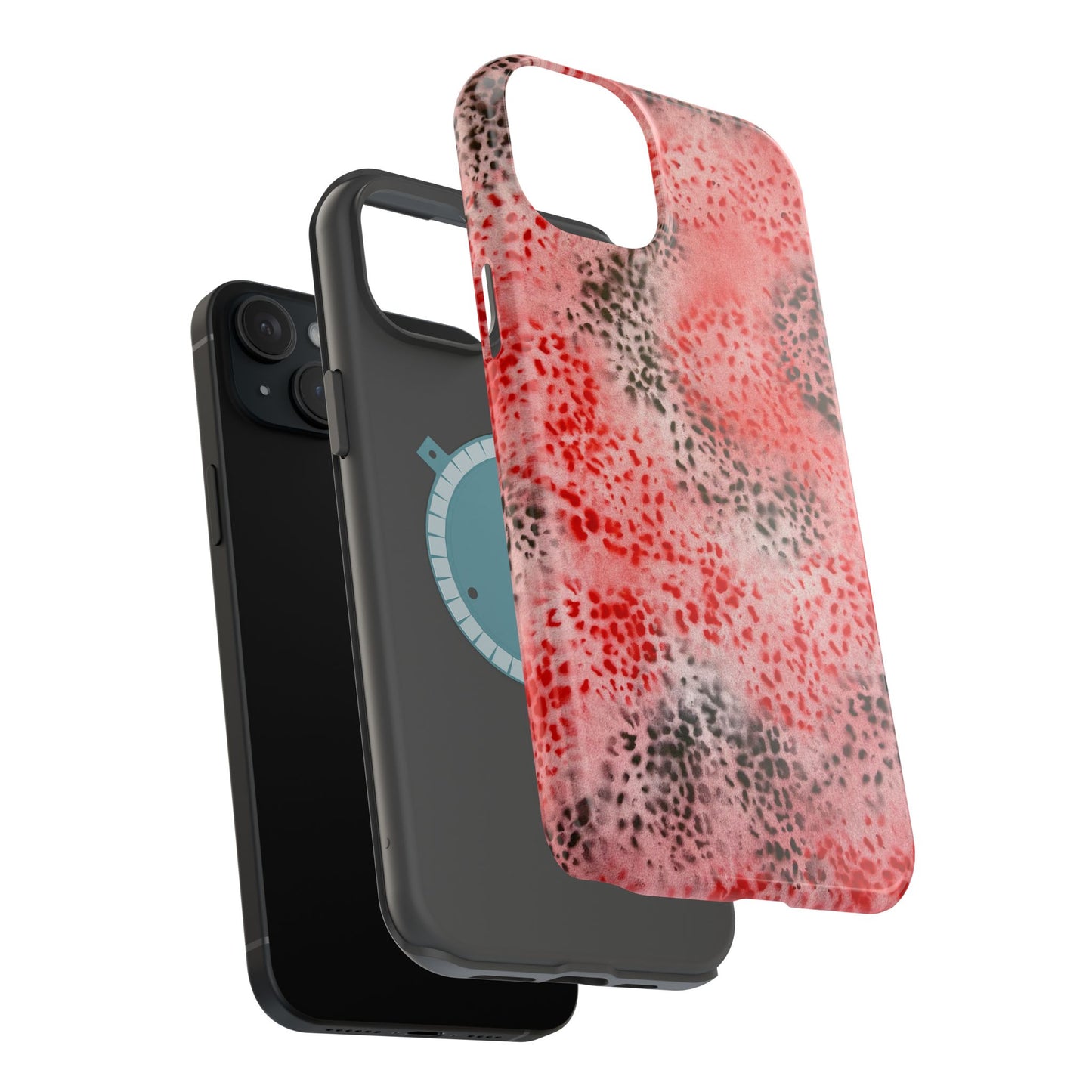 MagSafe "red cheetah" airbrush iPhone case