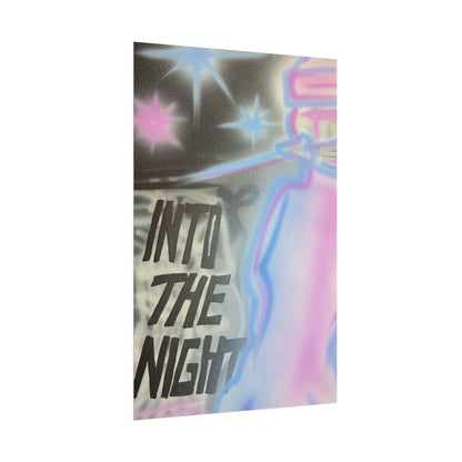 "into the night" pt. 2 airbrush rolled print