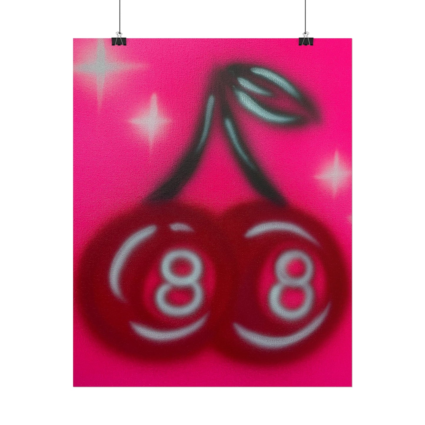 "cherry 8ball" airbrush rolled print