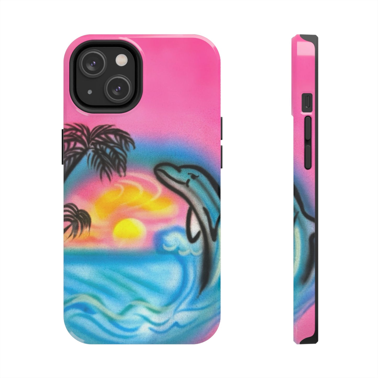 "dolphin love" airbrush iPhone case