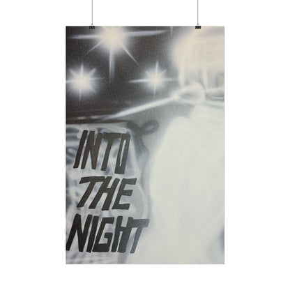 "into the night" airbrush rolled print