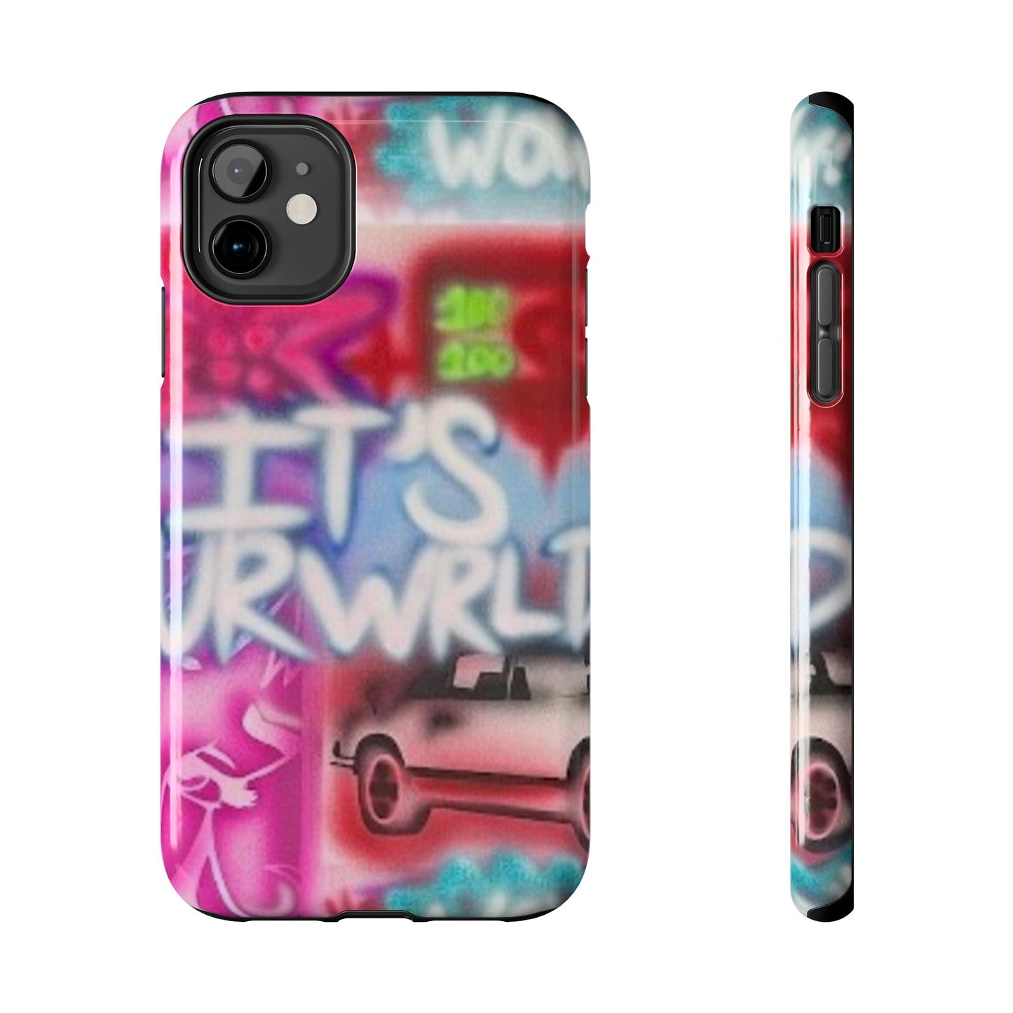 "it's ur WRLD" airbrush iPhone case