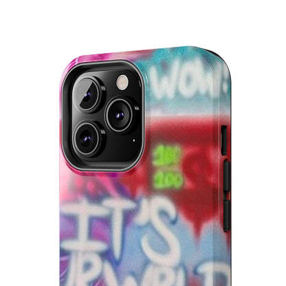 "it's ur WRLD" airbrush iPhone case