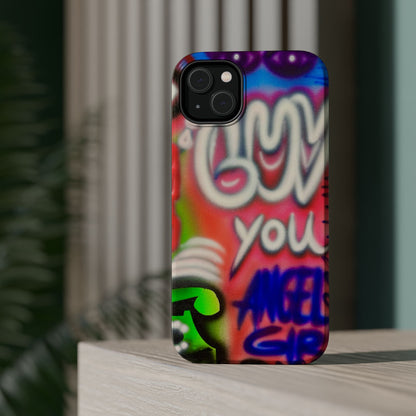 MagSafe "luv u angel girl" Airbrush iPhone Hülle