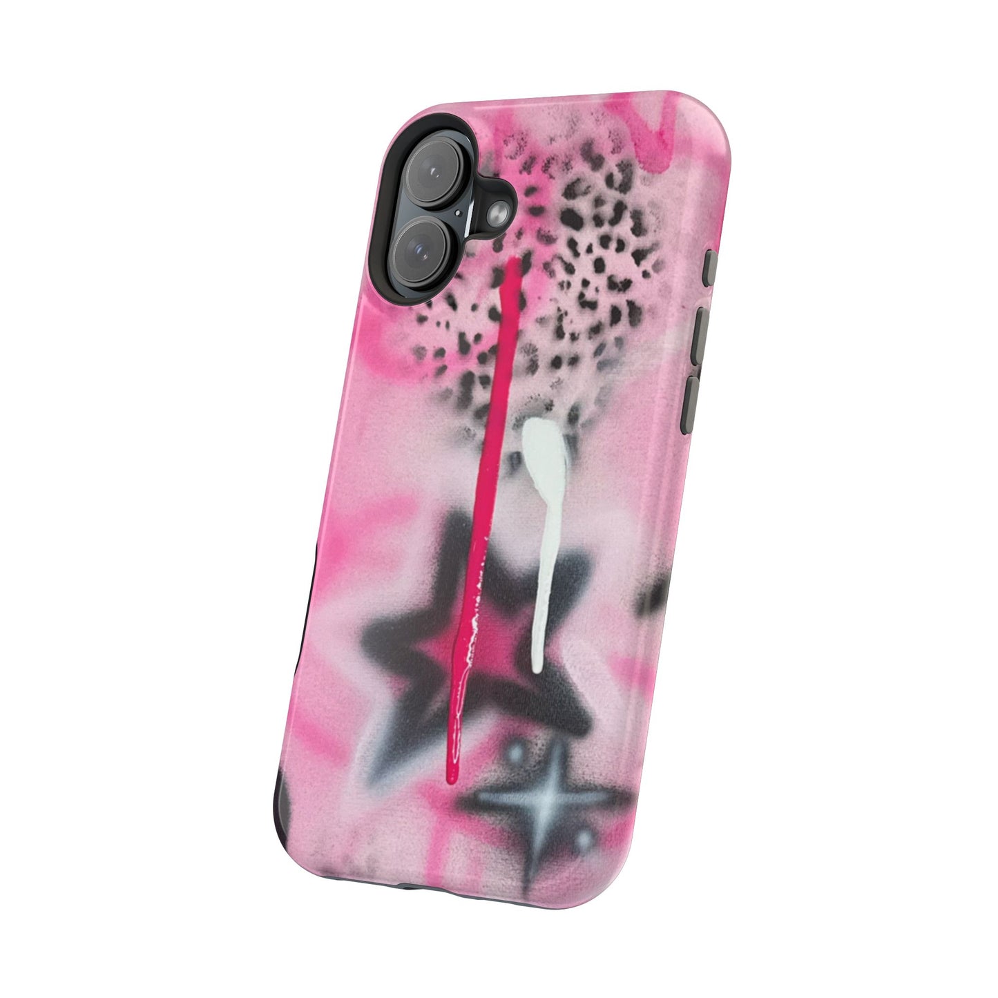 MagSafe "pink cheetah" airbrush iPhone case