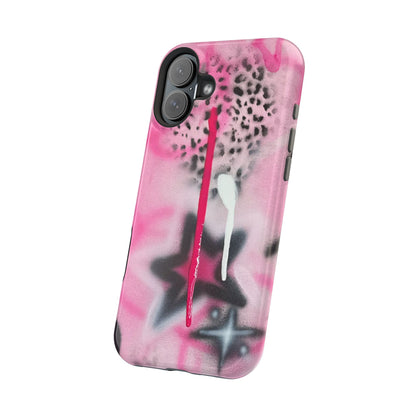 MagSafe "pink cheetah" airbrush iPhone case