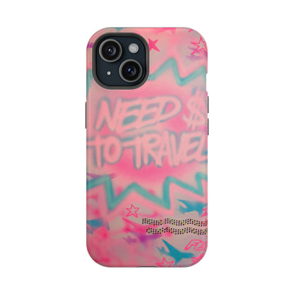 MagSafe "need $$ to travel" airbrush iPhone case