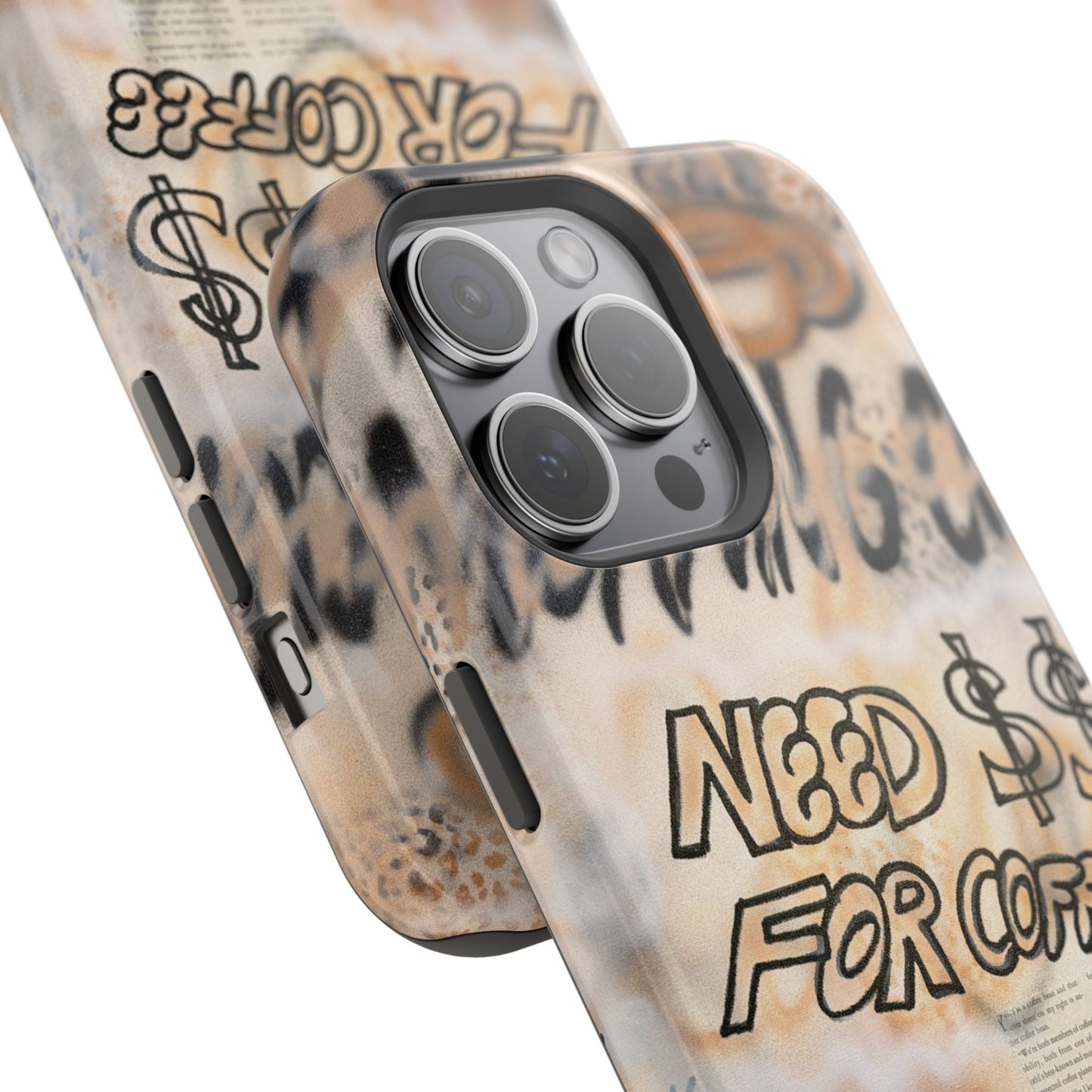 MagSafe "need $$ for coffee" airbrush iPhone case