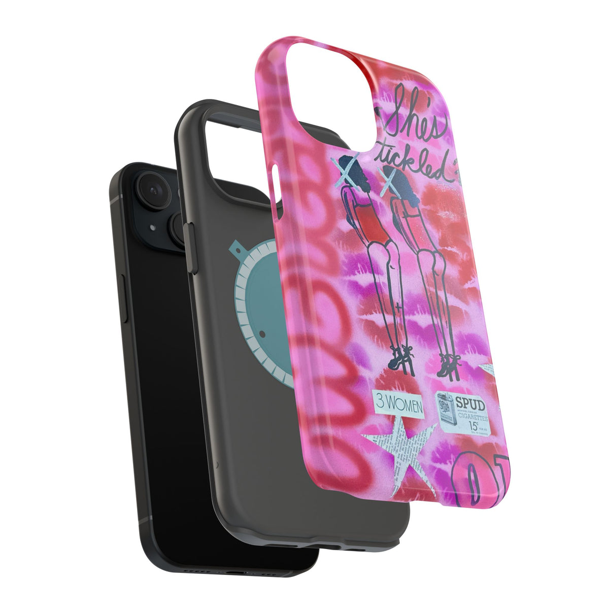 MagSafe "tickled pink" airbrush iPhone case