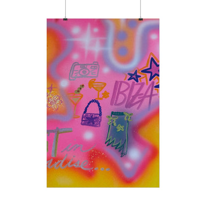 "ibiza" airbrush rolled print