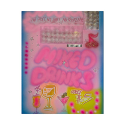 "mixed drinks" airbrush rolled print