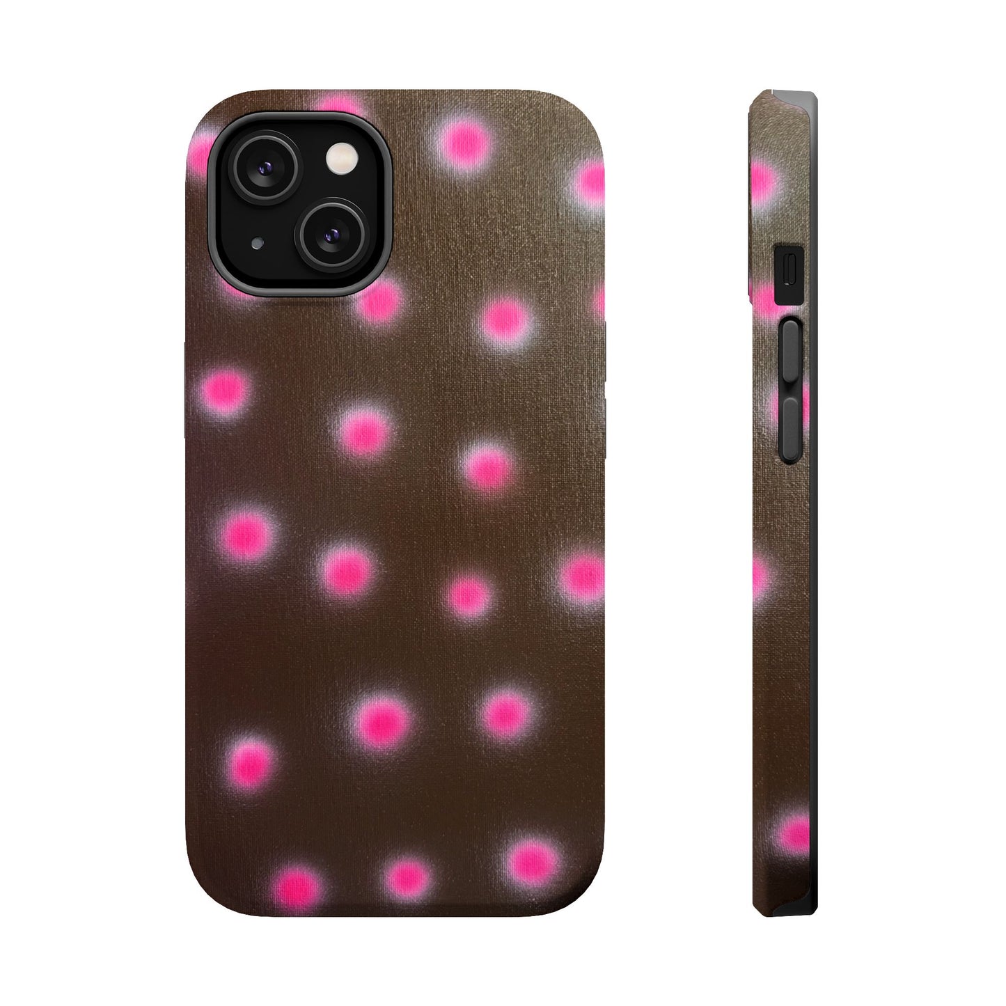 MagSafe "cherry mocha polka dot" airbrush iPhone case