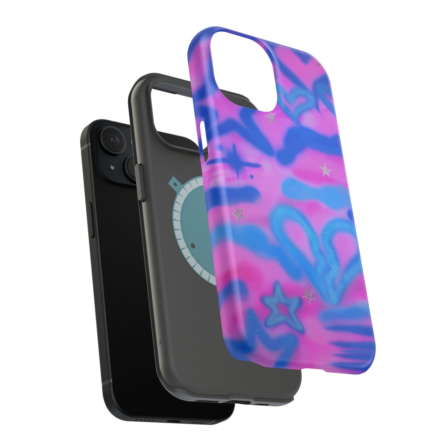 MagSafe "blue camo" airbrush iPhone case