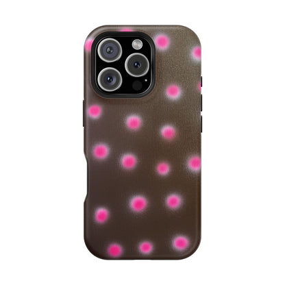 MagSafe "cherry mocha polka dot" airbrush iPhone case