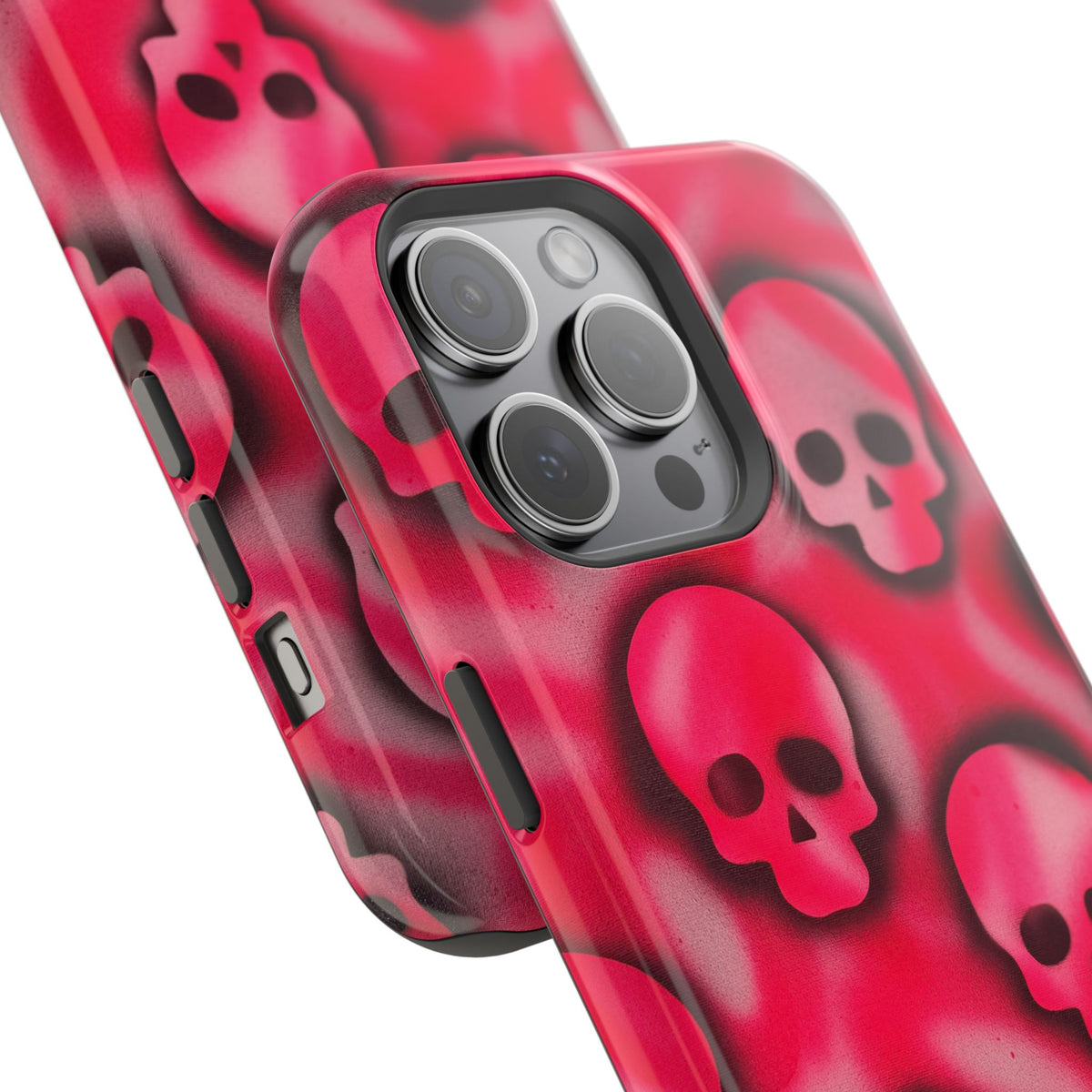 MagSafe "pink skully" airbrush iPhone case