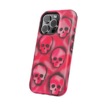 MagSafe "pink skully" airbrush iPhone case