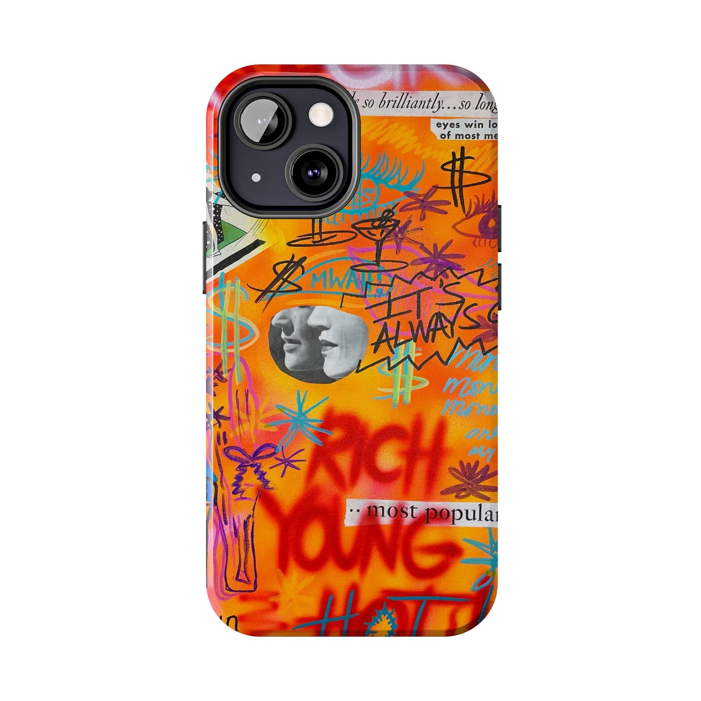 "young, rich, hot!" airbrush iPhone case