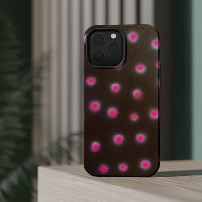 MagSafe "cherry mocha polka dot" airbrush iPhone case