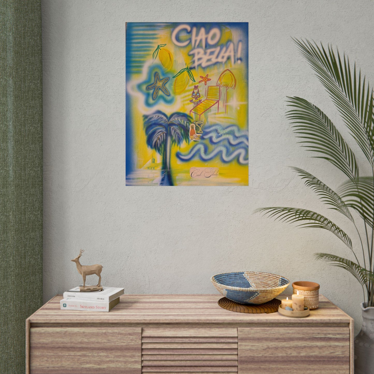 "ciao bella" airbrush rolled print
