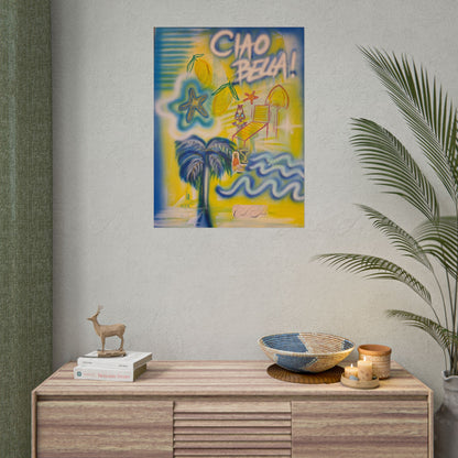 "ciao bella" airbrush rolled print