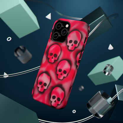 MagSafe "pink skully" airbrush iPhone case