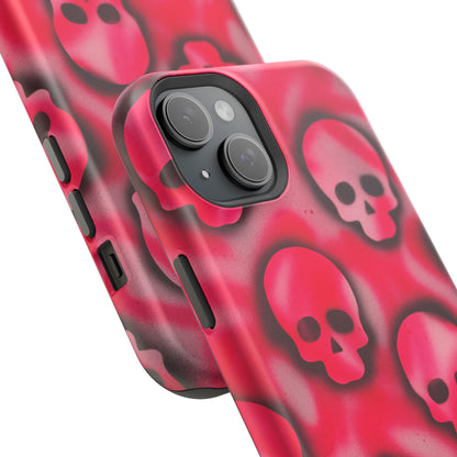MagSafe "pink skully" airbrush iPhone case