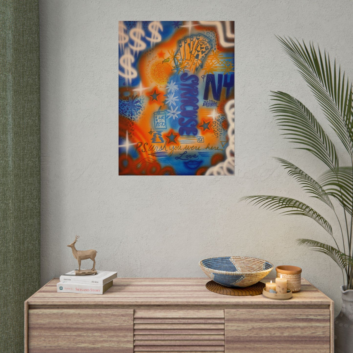 "syracuse, ny" airbrush rolled print